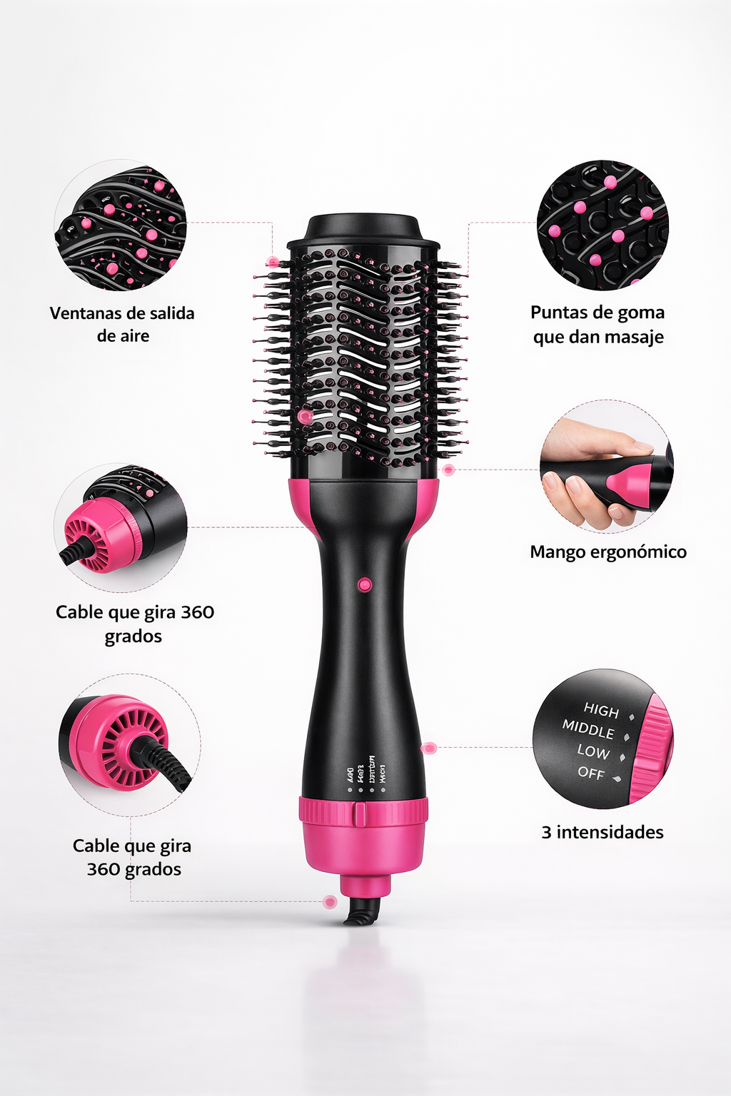 cepillo secadora multifuncional one step